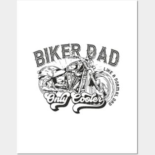 Biker Dad a Normal Dad Only Cooler | Retro White Design Posters and Art